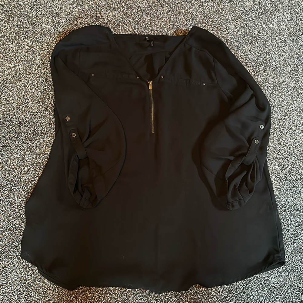 Maurices size Large black 3/4 sleeve blouse.